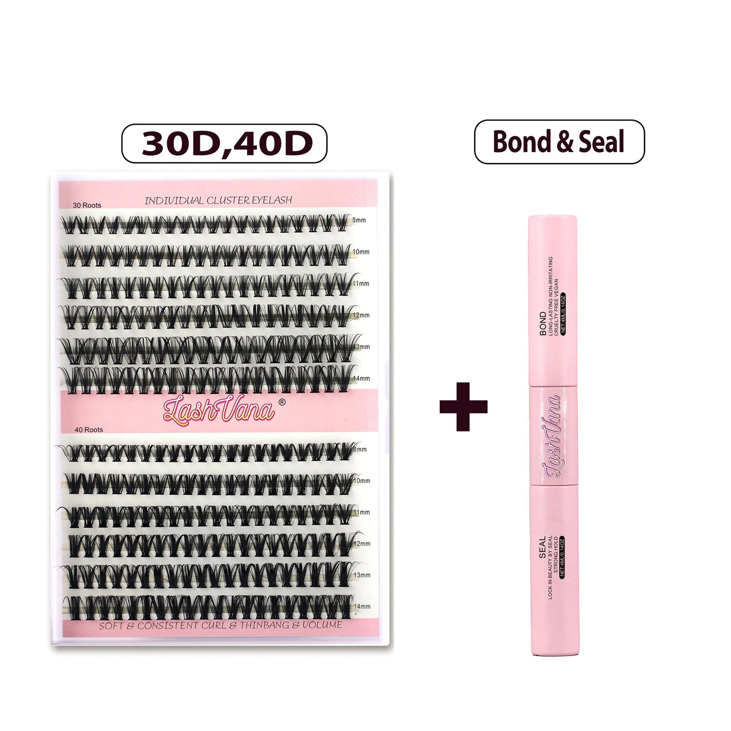 DIY Eyelash Extension Kit - 240pcs Cluster Lash with Bond & Seal